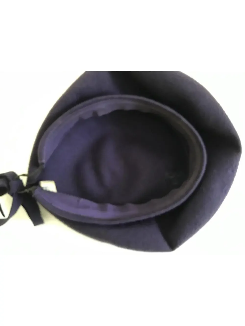 Vintage 1940s Wool Beret - New York Creations - Navy Blue Purple